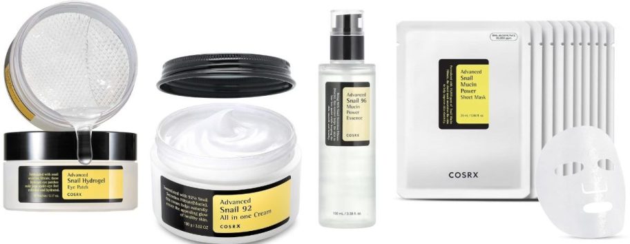 Stock images of four COSRX skincare items
