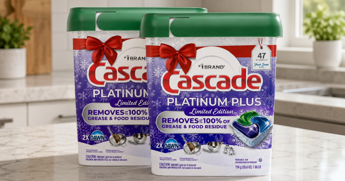 Cascade Platinum Plus Dishwasher Pods 2-Pack Just $16 on Walmart (94 Total Pods)