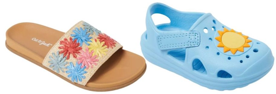 Cat & Jack Kids' Melani Flower Strap Slides and Toddler Water Shoes