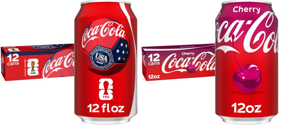 12-packs of Coca-Cola and Cherry Coke 