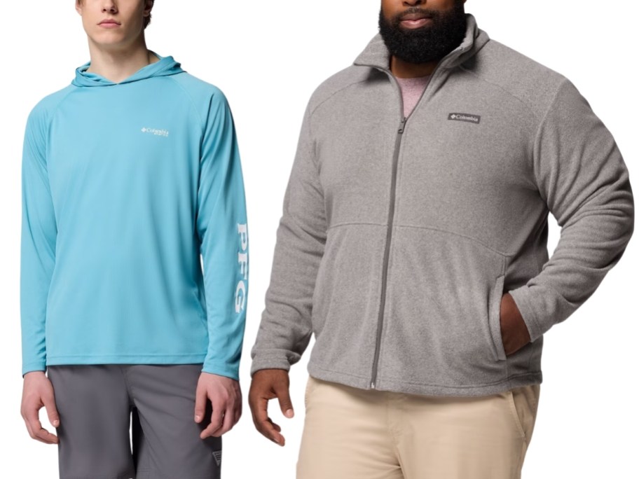a man in a hoodies and one in a sherpa jacket