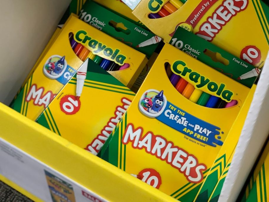 Box of Crayola thin markers 10 pack 