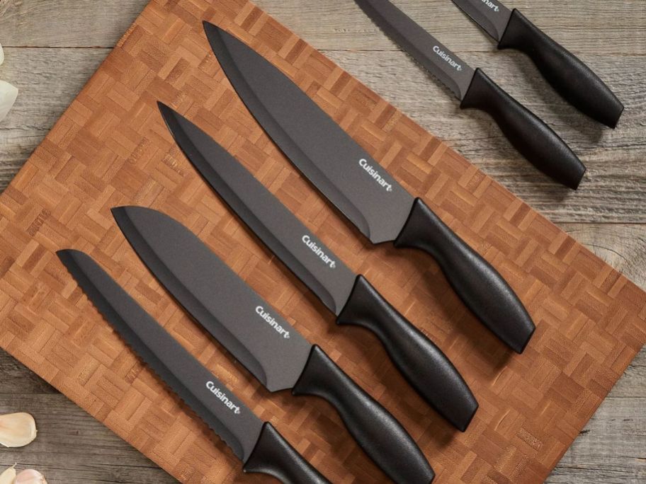 Cuisinart 12-Piece Cutlery Knife Set on cutting board