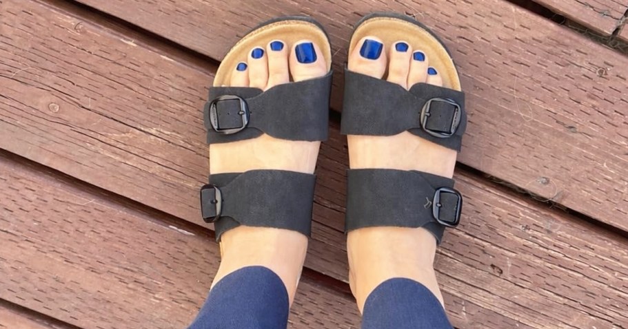Women’s Double Buckle Sandals Just $19.49 on Amazon (Birkenstock Look for Less)