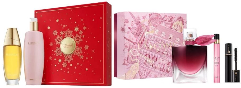 Estée Lauder 2-Piece Beautiful Perfume + Body Lotion Gift Set and Lancôme 3-Piece La Vie Est Belle L'Elixir Very Cherry & Hypnôse Drama Mascara Gift Set