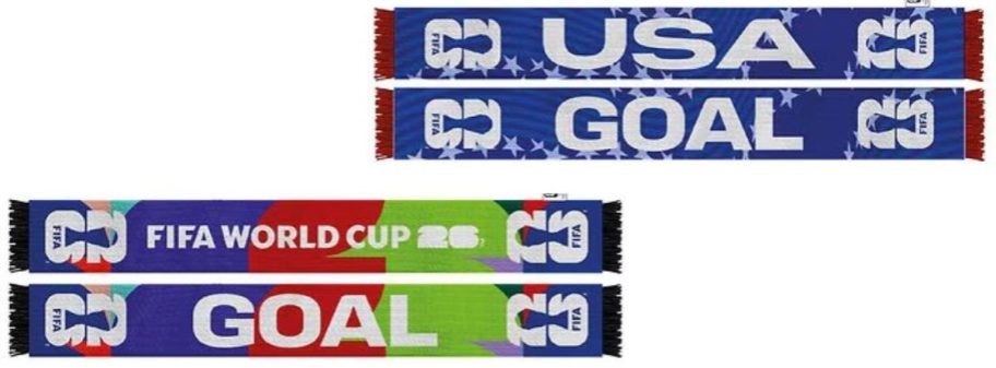 Stock images of two FIF WOrld Cup Scarves