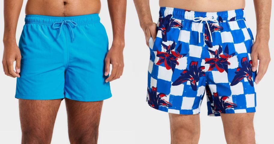 Stock images of two men wearing Goodfellow & Co Swimwear