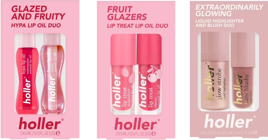 three beauty gift sets in a row