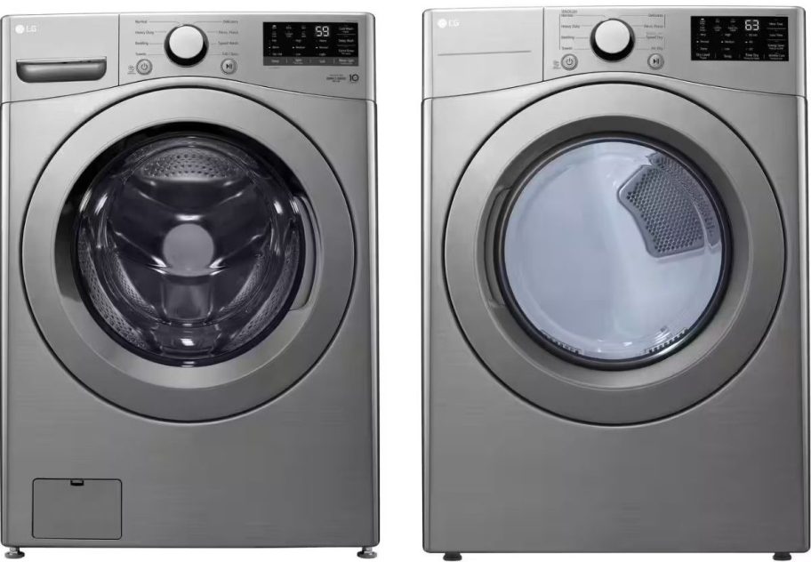 Stock images of an LG washer and dryer