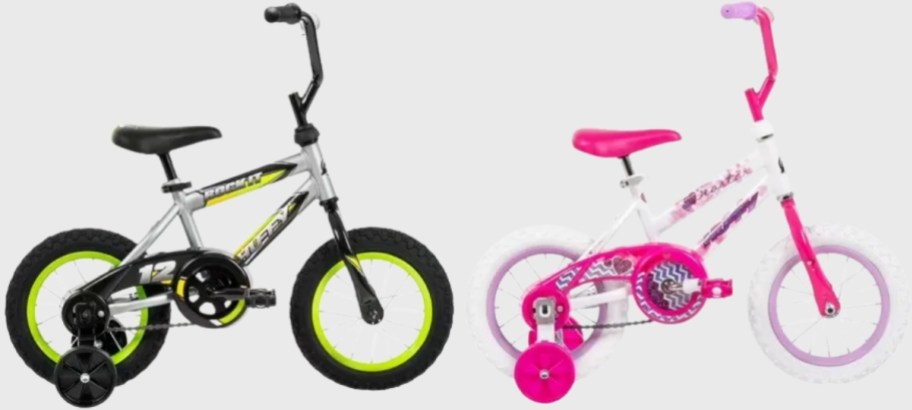 two kids bikes with training wheels
