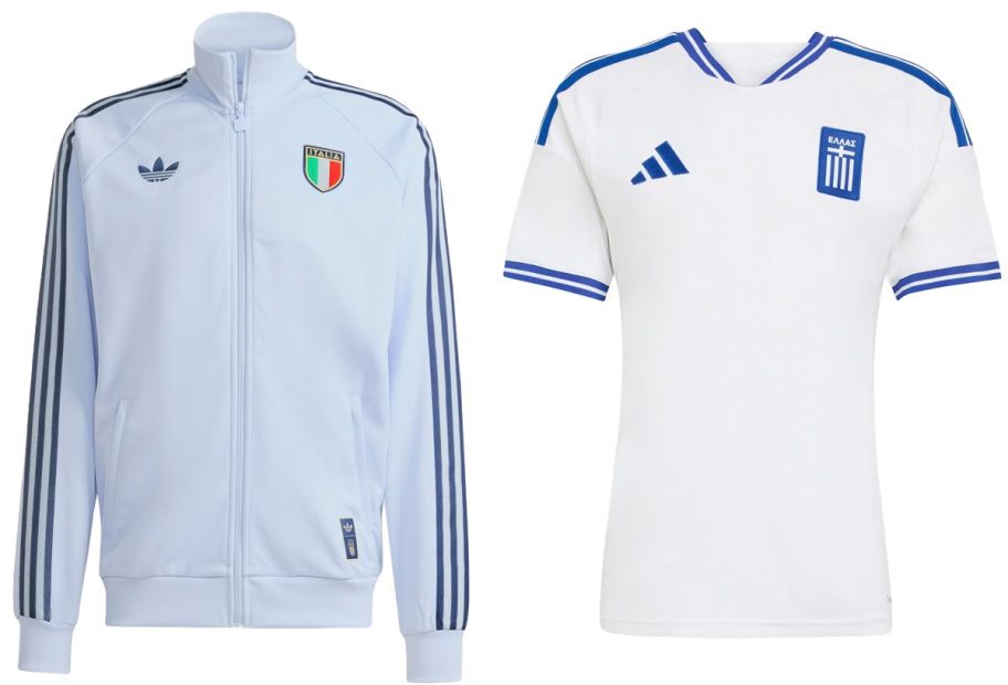 Italy and Greece Soccer Tops from adidas