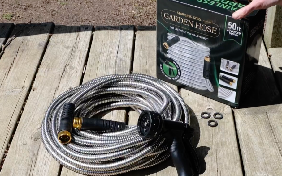 Stainless Steel 50′ Garden Hose w/ Nozzle Just $20.99 Shipped w/ Amazon Prime