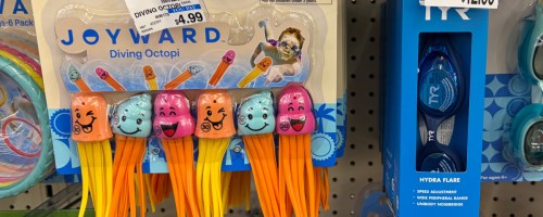 Colorful toy octopus on display inside CVS store