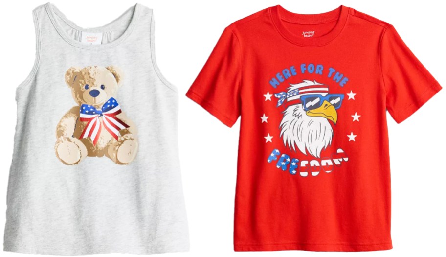 patriotic themed graphic tank and t-shirt