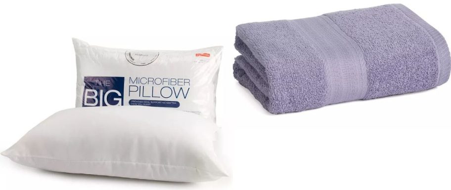 Stock images of a The Big One Pillow and Towel