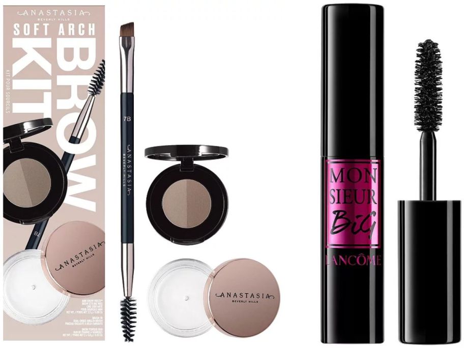 Stock images of Anastasia Beverly Hills Brow Kit and Lancome Mascara