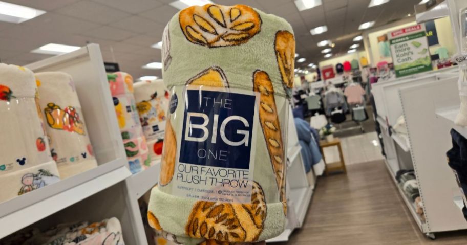 Kohl's the Big One Throw Blanket with bread designs on it