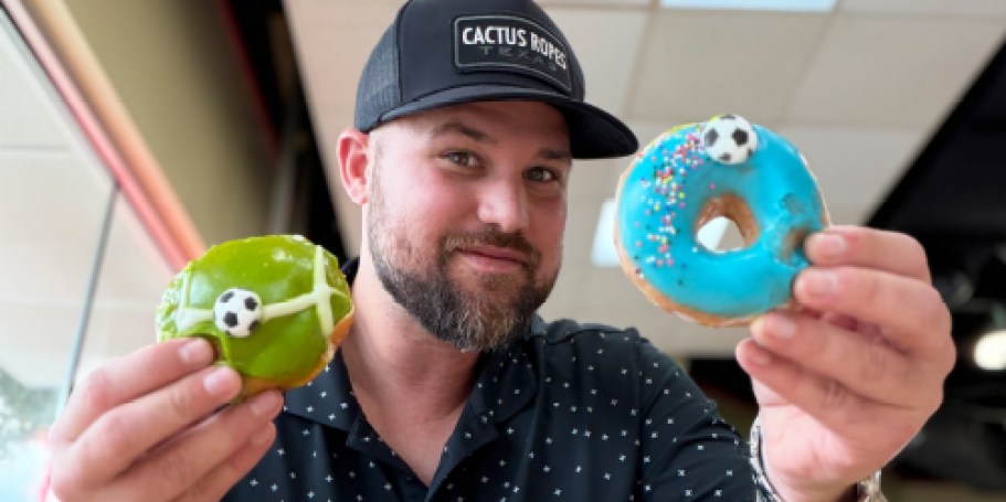 *NEW* Krispy Kreme Soccer Doughnuts (+ How to Score a $2 Glazed Dozen!)