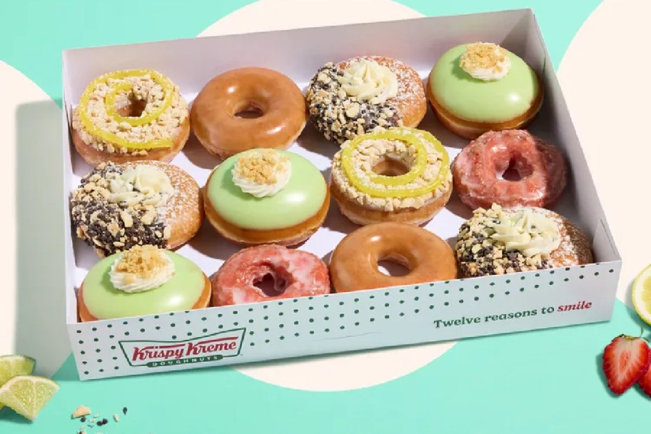 Assorted Krispy Kreme Summer Doughnuts in a box