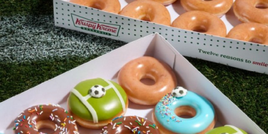 *NEW* Krispy Kreme Soccer Doughnuts (+ How to Score a $2 Glazed Dozen!)