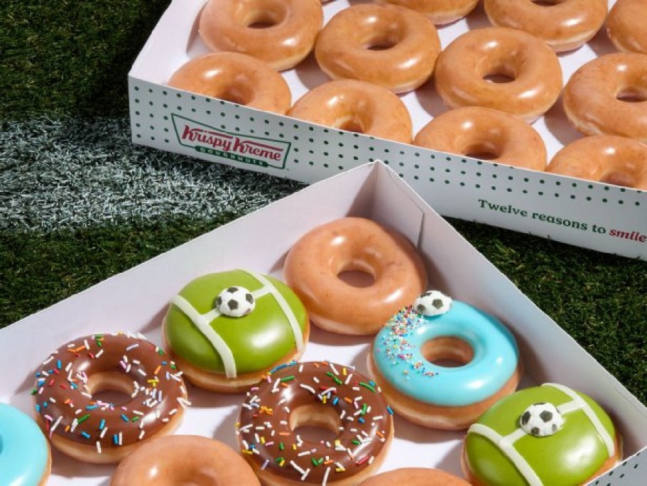 *NEW* Krispy Kreme Soccer Doughnuts (+ How to Score a $2 Glazed Dozen!)