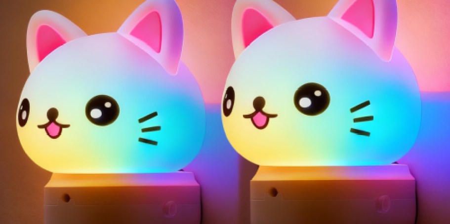 Rainbow Cat Night Lights 2-Pack Just $8.49 on Amazon (Reg. $19)