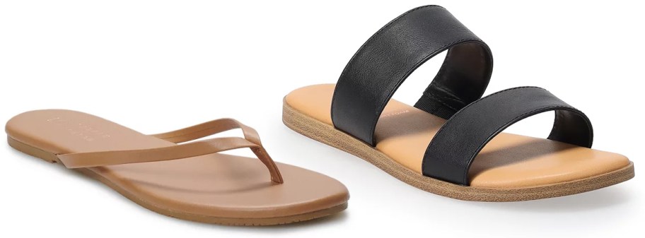 LC Lauren Conrad Honey Women's Flip Flop Sandals and LC Lauren Conrad Sunstone Women's Slide Sandals