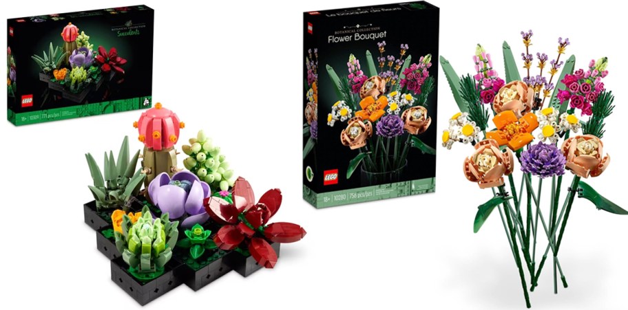 Lego succulents and bouquet