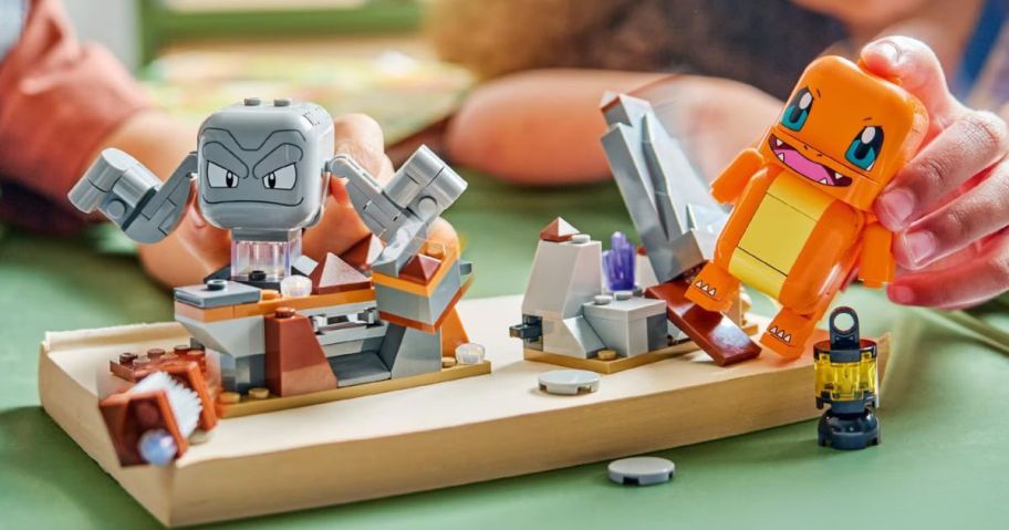 LEGO Pokémon SMART Play Charmander & Geodude's Cavern Clash on table