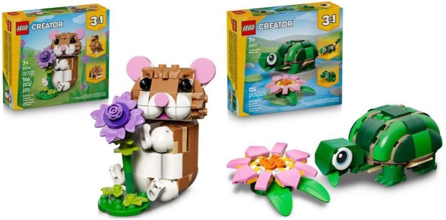 Stock images of LEGO Creator 3-in-1 Hamster and Turtle Sets