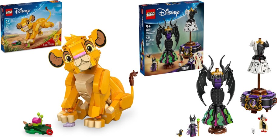 lego simba and disney villans dresses sets