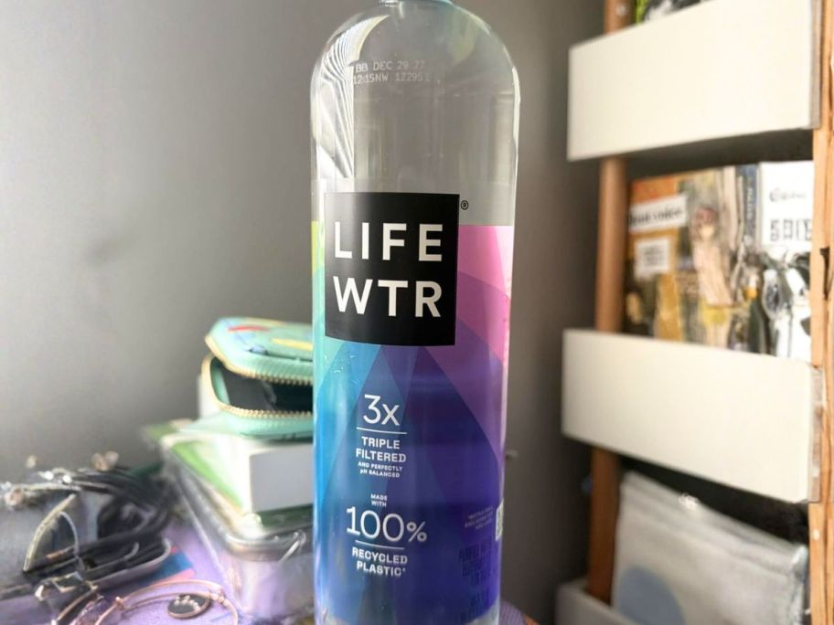 LIFEWTR Purified Drinking Water 16.9oz bottle on counter