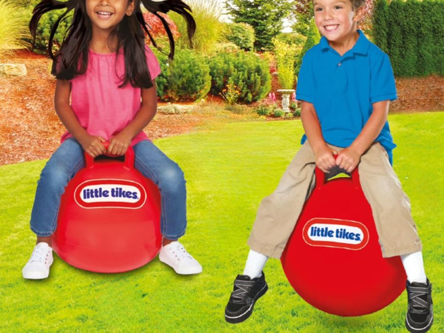 kids bouncing on Little Tikes 18" Hopper Bouncers