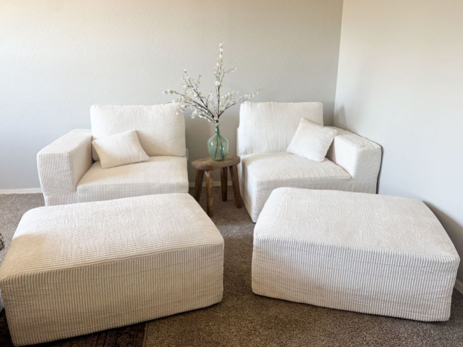 Living&Giving 79″ Modular Boneless Sectional Sofa Bed w Ottoman in the living room