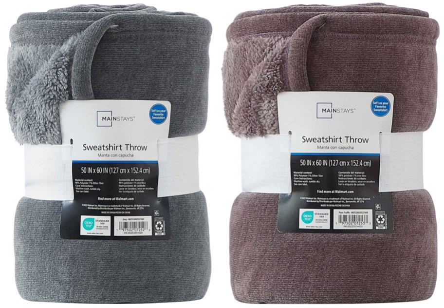 Mainstays Cozy Sweatshirt Chenille Throw Blanket