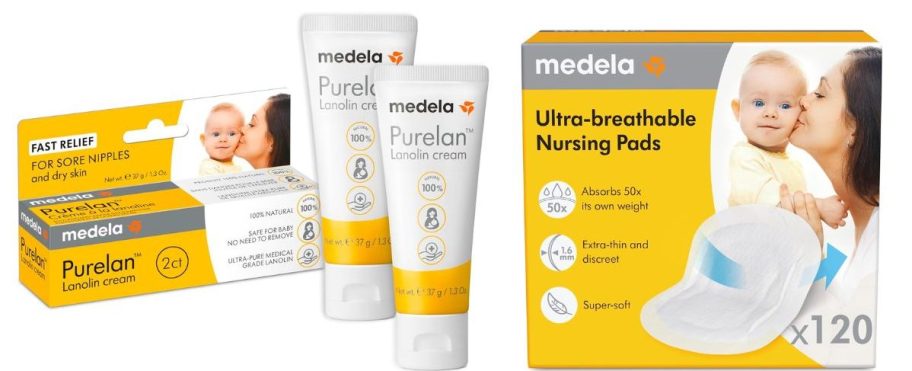 Medela breastfeeding essentials nipple cream and pads