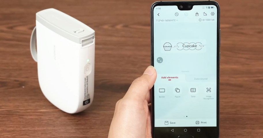 creating label on label marker app
