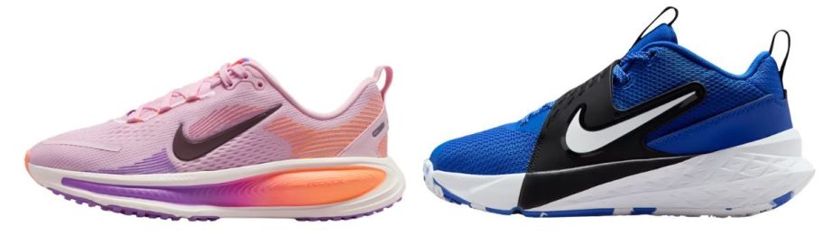 Nike Vomero 18 Big Kids' Road Running Shoes and Nike Team Hustle D 12 Big Kids' Basketball Shoes
