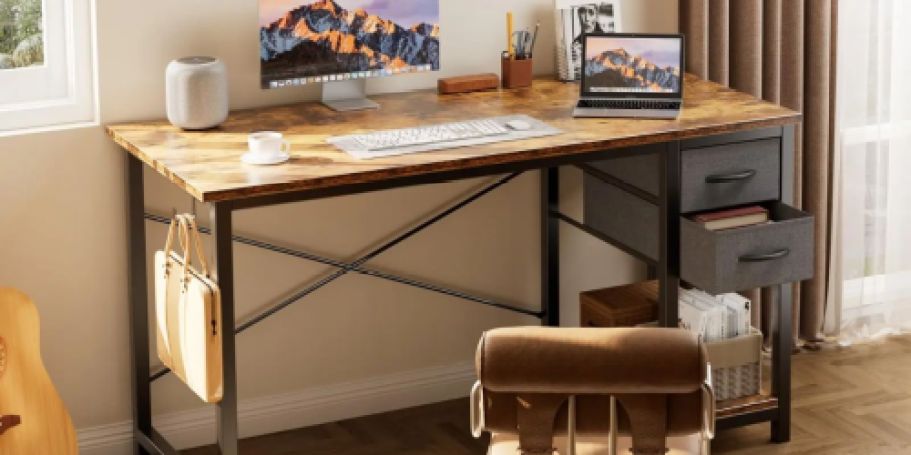 Computer Desk w/ 2 Drawers from $40 Shipped (Regularly $88)
