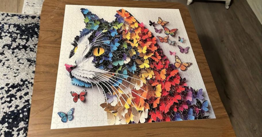 PPuzzling 1,000-Piece Puzzle on table