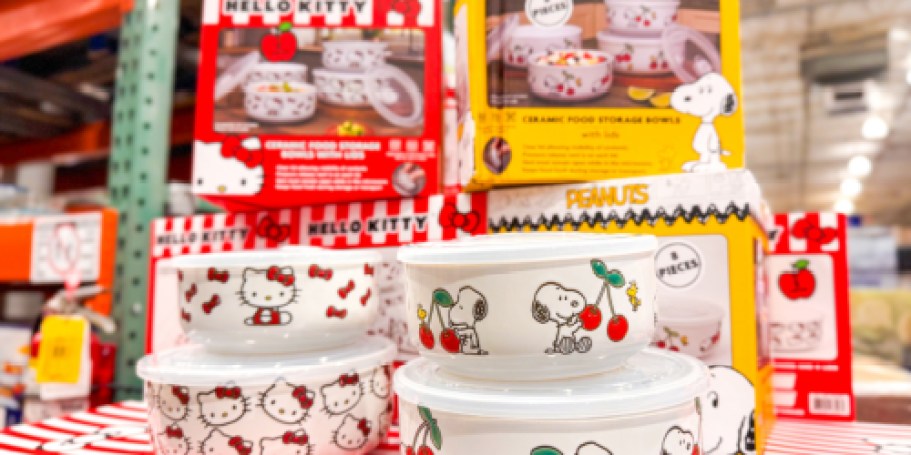 Costco Has the Cutest Peanuts & Hello Kitty Food Storage Bowls for Just $28.99