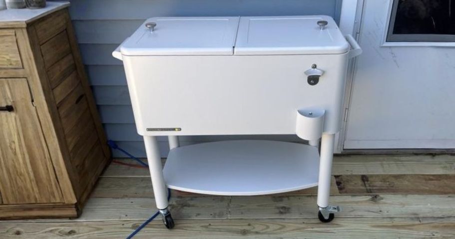 This Rolling Cooler Holds 110 Cans & Keeps Drinks Cold for 36 Hours (On Sale at Lowe’s!)