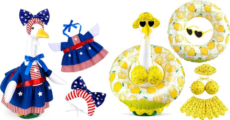 Stock images of two Summer Porch Goose Outfits