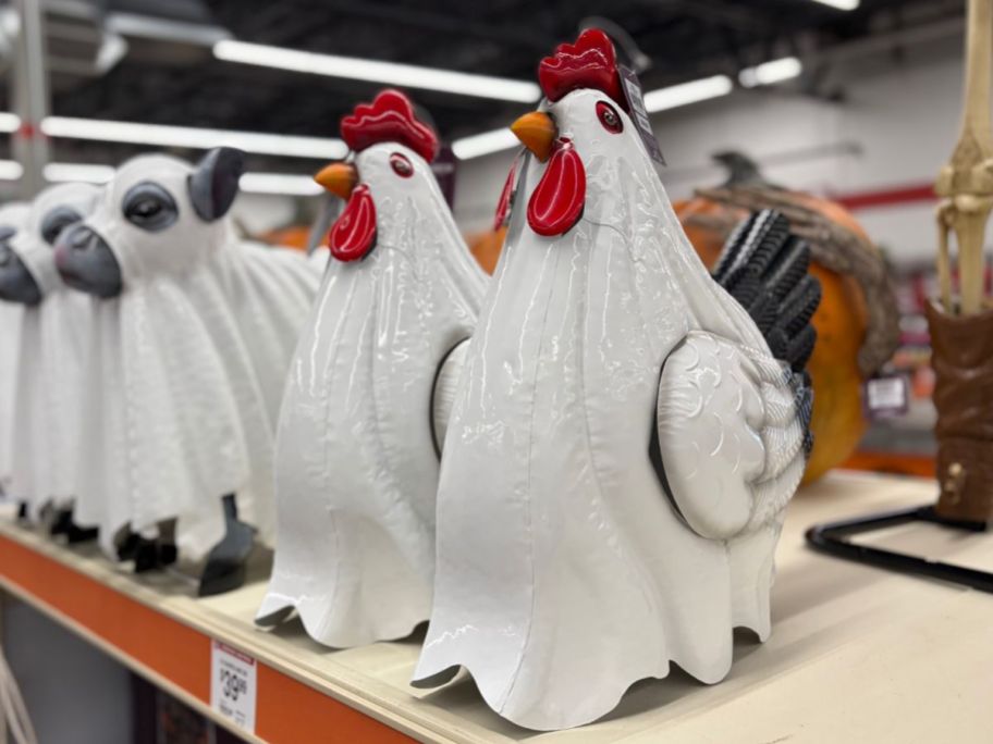Red Shed 18.5" Metal Ghost Hen Halloween Statues in store