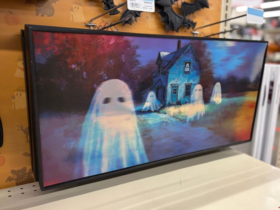 Red Shed Framed Ghost On Farm Lenticular Halloween Wall Art in store