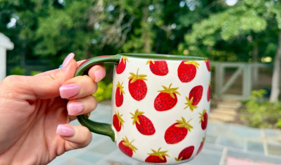 Anthro Strawberry mug