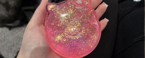Squishmallows SlimyGoop Gelli Gel in Pink in hand