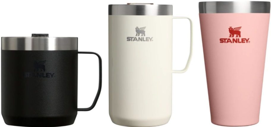 Stock images of two Stanley Camp Mugs and a Pint