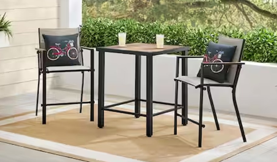 StyleWell Longview 3-Piece Metal Outdoor Counter Height Dining Set