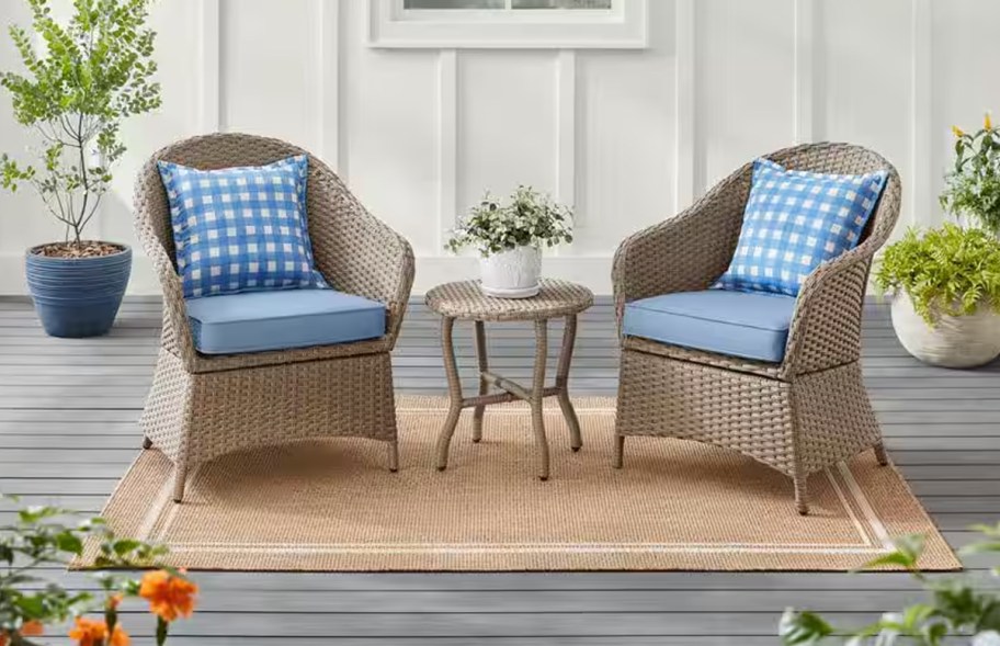 StyleWell Mayberry 3-Piece Metal Outdoor Bistro Set w: Cushions